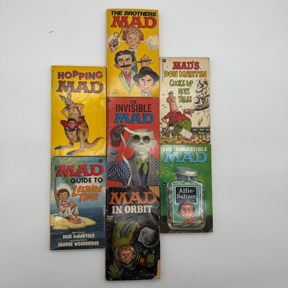 Vintage MAD Magazine Paperback Book Lot of 7 Don Martin Invisible Indigestible